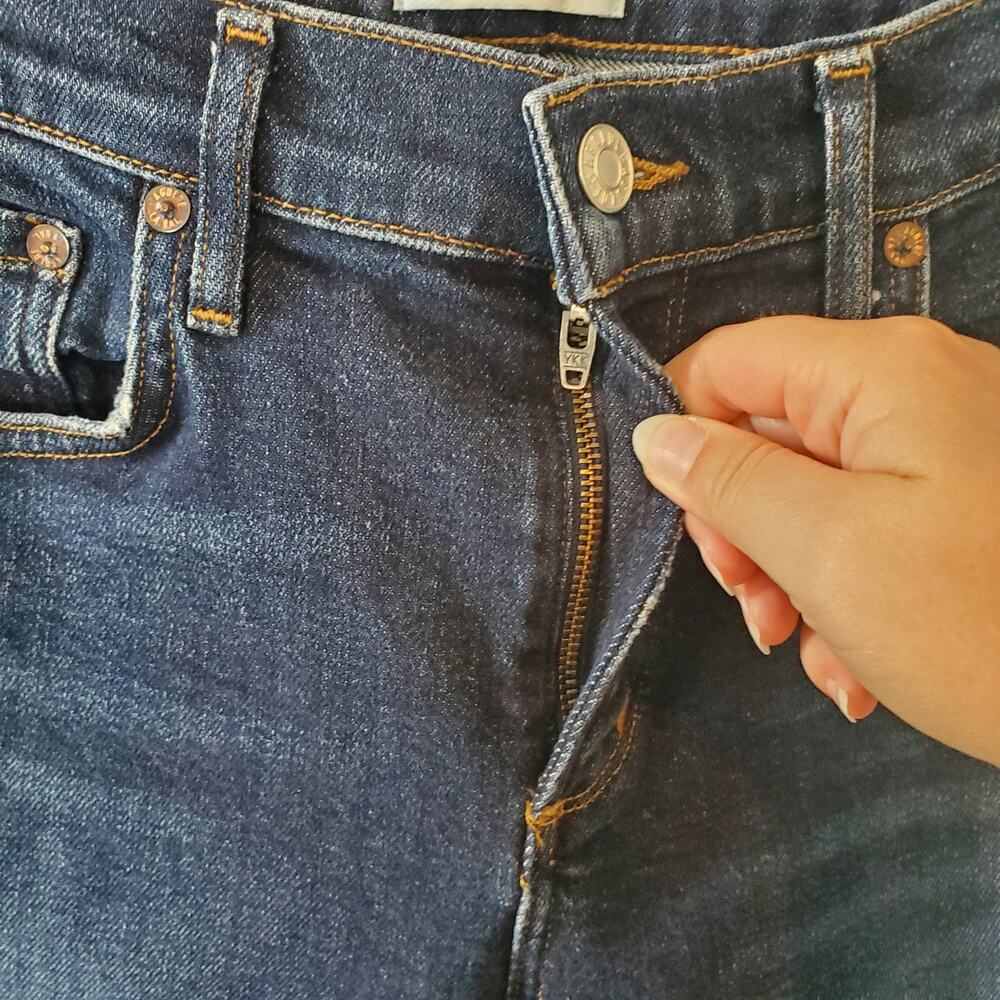 AGOLDE Sophie Mid Rise Skinny Dark Wash Blue Jeans Cabana Wash Size 26 Women's - Picture 9 of 16